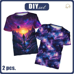 2-PACK - KINDER T-SHIRT - NEON GALAXY - Nähset