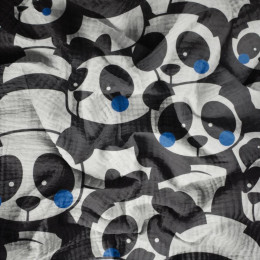 PANDAS / classic blue - Baumwoll Musselin