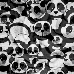 PANDAS / grau - Baumwoll Musselin