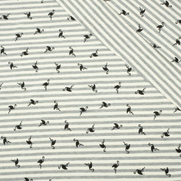50cm GESTREIFTE FLAMINGOS / öko melange - Single Jersey TE210