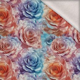 PASTEL FLOWERS WZ.8 - Wintersweat angeraut mit Elastan ITY