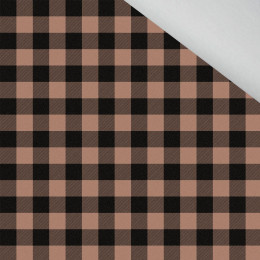 KARO VICHY/ Mocha Mousse  - Wintersweat angeraut mit Elastan ITY