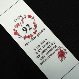 Mädchen Textillabel DE - Größe 92 - 4 Stck Set