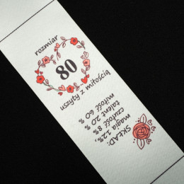 Mädchen Textillabel - Größe 80 - 4 Stck Set