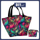 XL Tasche mit Utensilientasche 2 in 1 - COLORFUL FEATHERS - Nähset