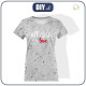 DAMEN T-SHIRT - ALL YOU NEED IS LOVE / beton - Single Jersey