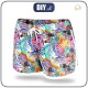 Damen Badeshorts - ZEBRA / regenbogenfarbig M