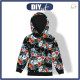 KINDER HOODIE (ALEX) - AQUARELL BLUMEN Ms. 2 / schwarz - Nähset