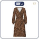 WICKEL MIDI KLEID (BIANCA) - ANIMALS MIX / karamell - Nähset  