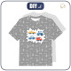 KINDER T-SHIRT- FAHRZEUGE m. 2 / weiß (ADVENTURE BEGINS) - Single Jersey