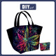 XL Tasche mit Utensilientasche 2 in 1 - Hemp leaves WZ. 8 - Nähset
