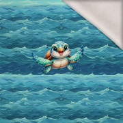 TURTLE (SEA ANIMALS m. 1) - Paneel (60cm x 50cm) Wintersweat angeraut mit Elastan ITY