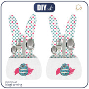 Besteck-Hase - GLITZER DOTS  Ms. 2 - Nähset