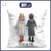 KISSEN 45x45 - YOU & ME / girls - Baumwoll Webware - Nähset