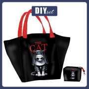 XL Tasche mit Utensilientasche 2 in 1 - HALLOWEEN CAT - Nähset