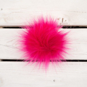 Kunstfell Pompon 12 cm - fuchsie