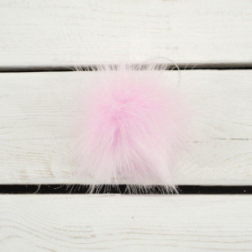 Kunstfell Pompon 9 cm - gedämpftes rosa