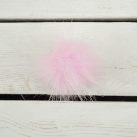 Kunstfell Pompon 6 cm - gedämpftes rosa