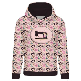 CLASSIC DAMEN HOODIE (POLA) - RETRO NÄHMASCHINEN Ms.1 / rosa - Sommersweat 