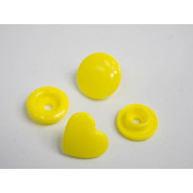 Druckknöpfe KAM Herzen 12 mm gelb - 10 Sets