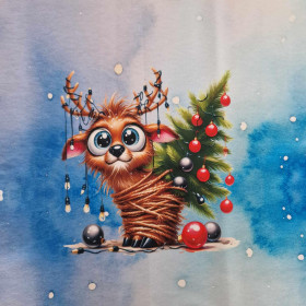Christmas animal wz. 3 - panel (60cm x 50cm) Wintersweat angeraut mit Elastan ITY