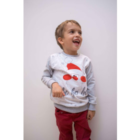 HO HO HO / weiß - SINGLE JERSEY panoramisches Paneel 