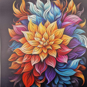BOUQUET OF FLOWERS WZ.6 (46 cm x 50 cm) - dickes geprägtes Kunstleder