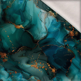 alcohol ink wz.10 TEAL - Wintersweat angeraut mit Elastan ITY