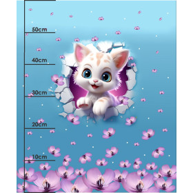 ANIMALS CRACKED wz.1 (cat) - panel (60cm x 50cm) SINGLE JERSEY 