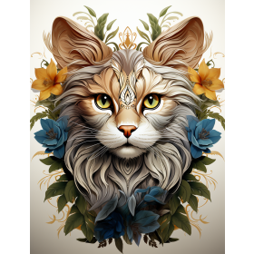 ANIMALS MANDALA wz.9 (cat) - panel (60cm x 50cm) 