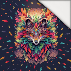 ANIMALS MANDALA wz.1 (fox) - panel (75cm x 80cm)  Hydrophober angerauter Wintersweat