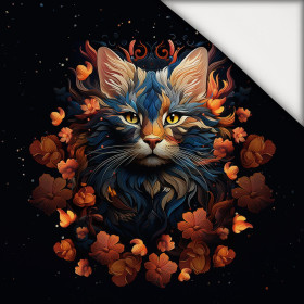 ANIMALS MANDALA wz.3 (CAT) - Paneel (75cm x 80cm) leichte Maschenware angeraut
