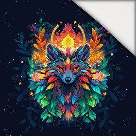 ANIMALS MANDALA wz.4 (WOLF) - Paneel (75cm x 80cm) leichte Maschenware angeraut