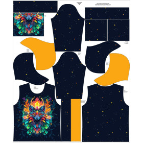 HYDROPHOBER HOODIE UNISEX - Animals mandala wz.4 - Nähset