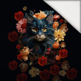 ANIMALS MANDALA wz.7 (cat) - Paneel (75cm x 80cm) leichte Maschenware angeraut