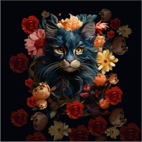 ANIMALS MANDALA wz.7 - Paneel (60cm x 50cm) Sommersweat mit Elastan ITY
