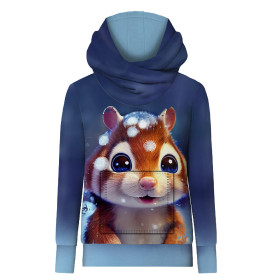 HYDROPHOBER HOODIE UNISEX - ANIMIERTER EICHHÖRNCHEN m. 2 - Nähset