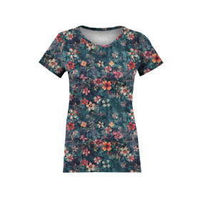 AUTUMN FLOWERS MS. 5 - Wintersweat angeraut mit Elastan ITY