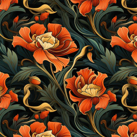 AUTUMN FLOWERS WZ.16 - Wintersweat angeraut mit Elastan ITY