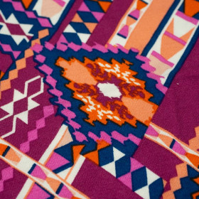 AZTEC MIX / Rosa - Viskose-Jersey mit Elastan