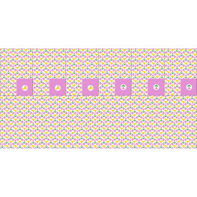 SERVIETTEN UND TISCHLÄUFER - KÜKEN UND TULPEN / violett - Nähset