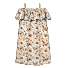 Carmenausschnitt Kleid (LILI) - Butterfly & Flowers wz.4 - Nähset 