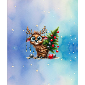 Christmas animal wz. 3 - panel (60cm x 50cm) Wintersweat angeraut mit Elastan ITY