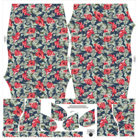 KLEID "CARMEN" - ROTE MOHNBLUMEN - Nähset 