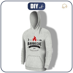 HERREN HOODIE (COLORADO) - BARBECUE MASTER / melange hellgrau - Nähset