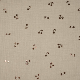 GOLDENE KIRSCHEN / beige - Baumwoll Musselin