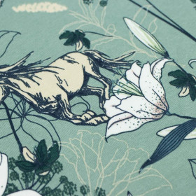 PFERDE UND VANILLEBLUMEN / modern mint - Sommersweat 
