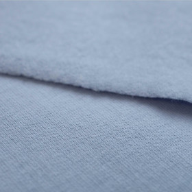 D-48 Gedämpftes blau/ BLUE- Baumwolle Wintersweat angeraut mit Elastan 250g