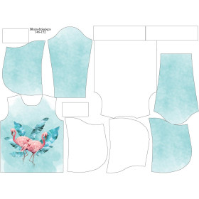 KINDER HOODIE (ALEX) - FLAMINGOS Ms. 2 / weiß - Nähset