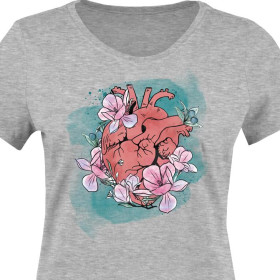 DAMEN T-SHIRT - EL CORAZON / melange hellgrau - Single Jersey 